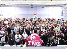 A group of over 300 youth posing for a picture